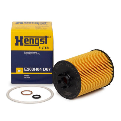 Hengst E203H04D67 Oil Filter N-62 5.45 / 6.45 / 735 / 7.45 / E 60 / 61 — Oil Filters