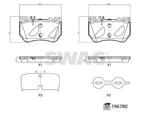 SWAG 33 11 2340 Brake Pad Front W206 C236 23 W214 23 — Brake Pads