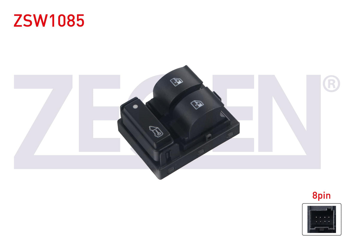 Zegen ZSW1085 Glass Release Switch Twin Orange Light 8 Pin Boxer III-Jumper III-Ducato (250) 2006-2014 — Switches & Relays