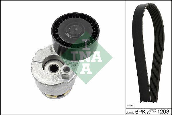 INA V Belt Kit 529000910 - Compatible with Clio II, III, Qashqai — Belts