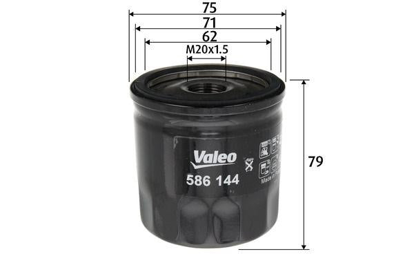 Valeo 586144 Oil Filter Qashqai Note Clio IV Megane IV Captur I Talisman Sandero II 1.5 dCi K9k — Oil Filters