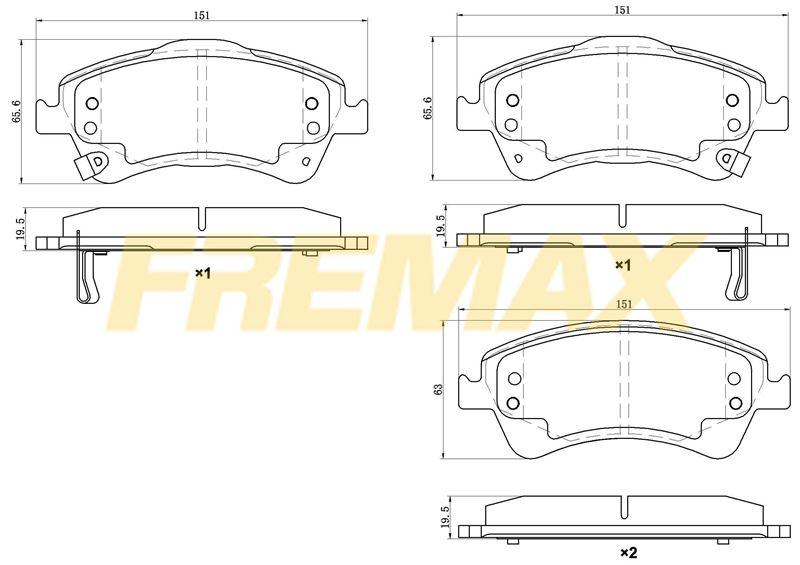 Fremax FBP-1653 Front Brake Pad (Carbon Formula) Toyota Avensis-Verso 2009 > — Brake Pads