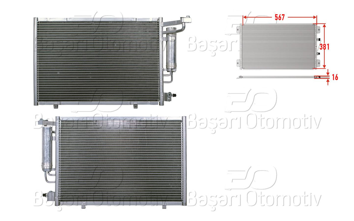 Wisco 3143286-00 A/C Condenser 567X381x16 Ford Fiesta 1.4 1.5 1.6 12 >