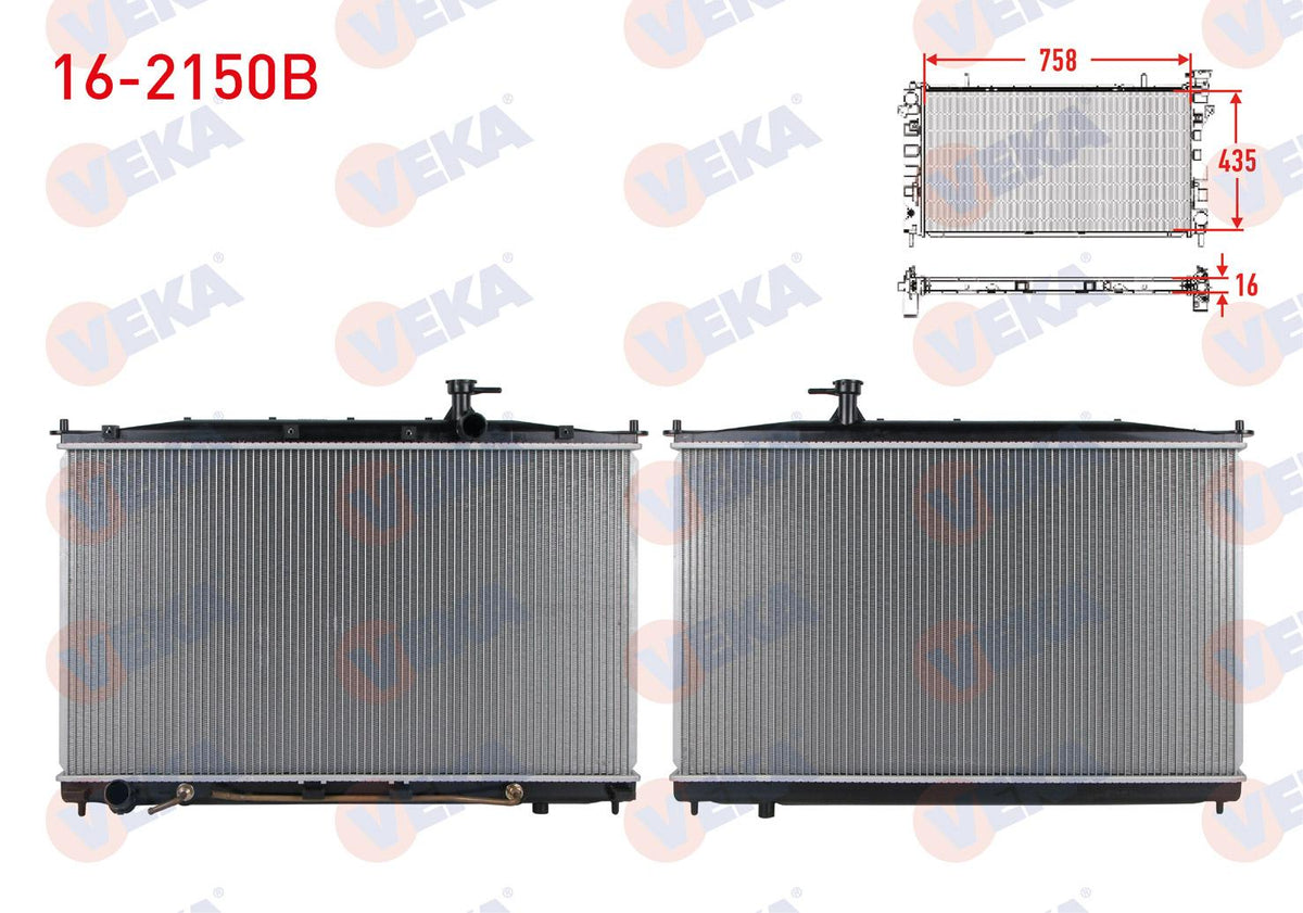 Veka 16-2150B Su Radiator Brazing Hyundai Santa Fe II (Cm) 2.2 CRDi A-T Ac + /-2006-2012 — Radiators & Fans