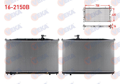 Veka 16-2150B Water Radiator Brazing Hyundai Santa Fe II (Cm) 2.2 CRDi A-T Ac + /-2006-2012 — Radiators & Fans
