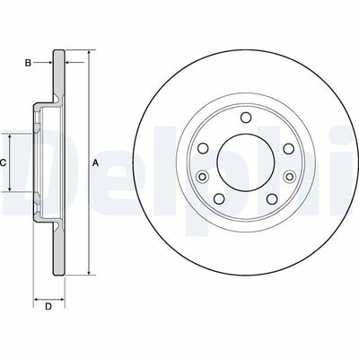 Kopya_DELPHI BG4661C Brake Disc Rear Air 268 mm (Peugeot: 308 II 13-/ 308 Sw II 14 -)4f5 — Brake Rotors & Drums