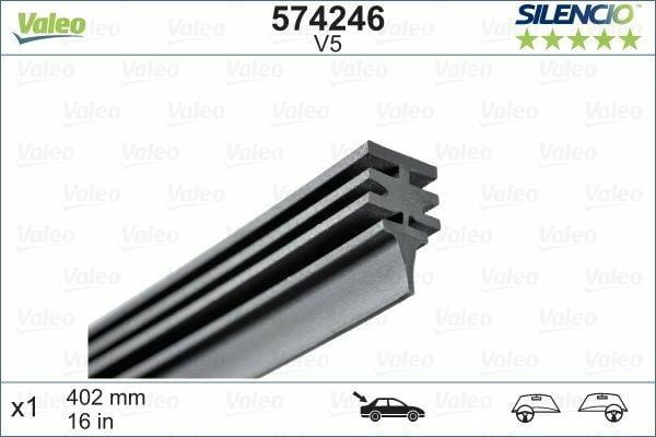 VALEO Silencio Wiper Blade (X1) - 400 mm Rear Wiper for Fiat Punto — Wipers