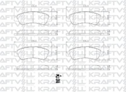 Kraftvoll 07010450 Front Brake Pad Berlingo II Partner II C2 C3 II C4 Xsara Picasso