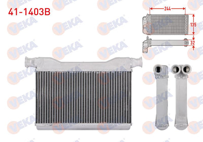 Veka 41-1403B Heater Core Brazing BMW 5 Series (F10) 520D-520i-525D-530D 2010-/ 7 Series (F01 — Heater & Blower