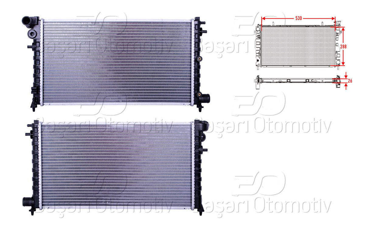 Wisco 3114032-00 Su Radiator Brazing Mt (530x288x26) Peugeot 106 1.5 D Citroen Saxo 1.5 D 96-04 — Radiators & Fans