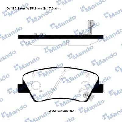 Mando RMPH64NS Hyundai Accent Blue Elantra i30 i20 Kia Rio Ceed Niro Front Brake Pad — Brake Pads