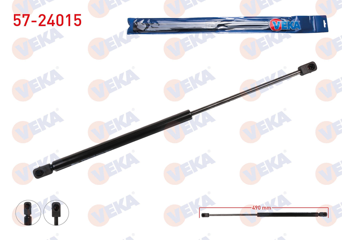 Veka 57-24015 Trunk Gas Strut 490mm / 380N Kia Rio II 2005-2011 | Set of 2