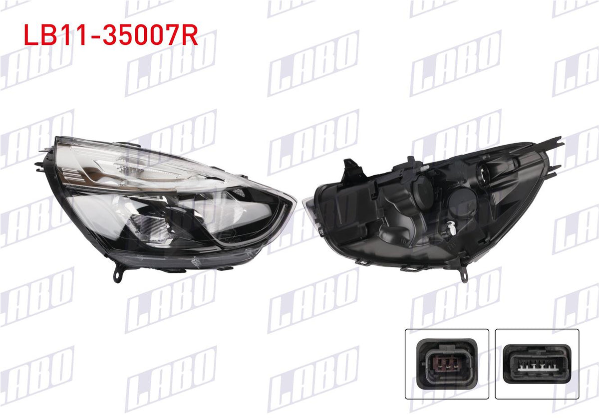 LABO LB11-35007R Headlight Right Inner Black Renault Clio IV 2016 — Headlights