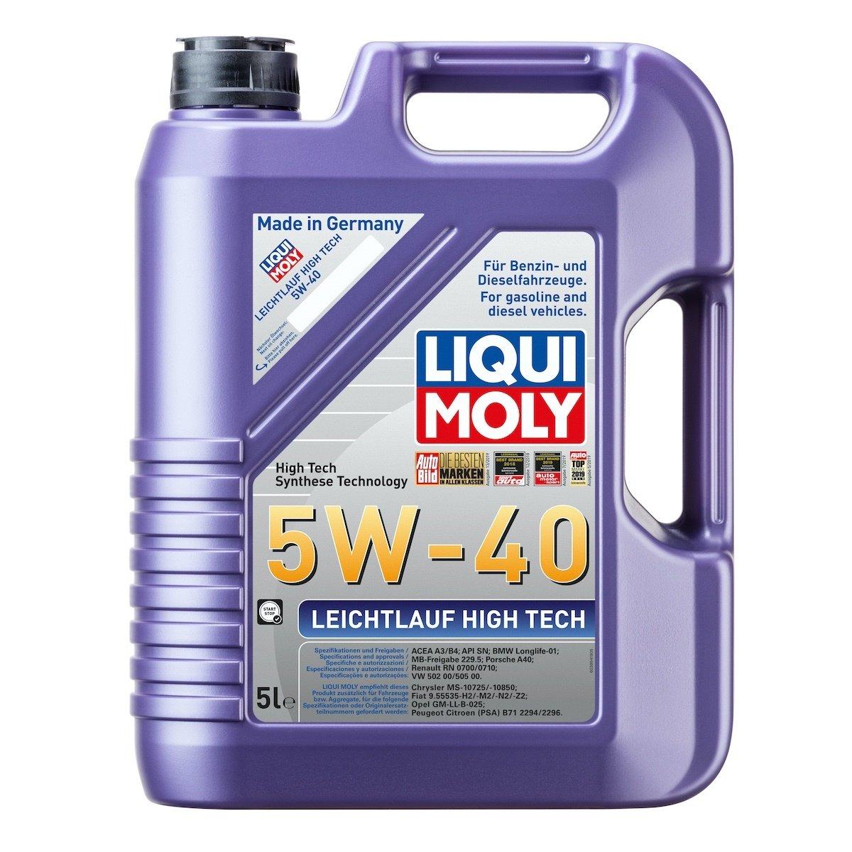 Liqui Moly 2328 Leichtlauf High Tech 5W-40 Motor Oil 5 Litre (2328) — Fluids & Chemicals