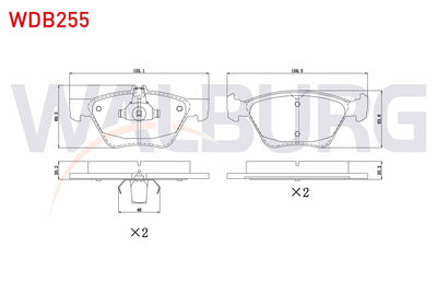 WALBURG WDB255 Brake Pad Front Mercedes E Series (W210) E 280 1995-2002 / (W210) E 320 CDI 1995-2002 / (W210) E — Brake Pads