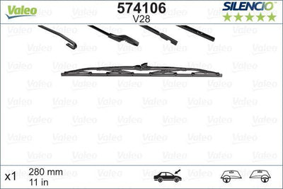 Valeo 574106 Wiper Blade Rear 28Cm VW Polo II / Lada Niva / Focus II C-Max 03-11 — Wipers