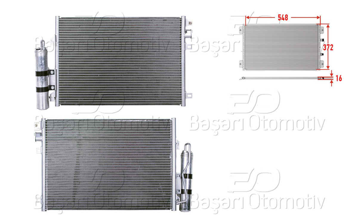 Wisco 3143396-00 A/C Condenser 548X372x16 Renault Clio 1.2 Kangoo 1.5 dCi — Condensers & Evaporators