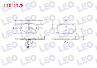 LEO L10-1178 Brake Pad Front with Wear Indicator Opel Astra K 1.6 CDTi 15 Rim 2015-/ Astra K 1.4i Turbo 15 Rim 2015