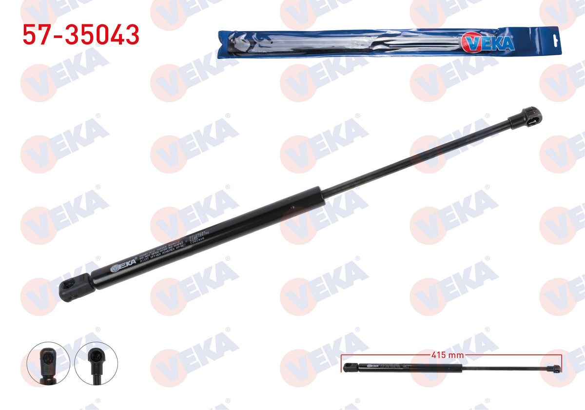 Veka 57-35043 Trunk Gas Strut 415mm / 565N Renault Kadjar 2015-| Set of 2 — Support Rods & Struts