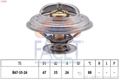 Facet 7.8258S Thermostat BMW E36 E30 E34 M50 M52 88° — Water Pump & Thermostat