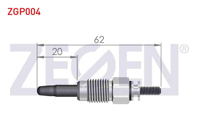 Zegen ZGP004 Glow Plug 11V Volkswagen Transporter IV (70X_) 2.4D 1990-2003 / Passat (3B2) 1.9 TDI 1996-2000 / — Coils & Plugs