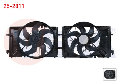 Veka 25-2811 Fan Motor with Shroud Single (440W) Mercedes C Series — Motors, Pumps & Antennas