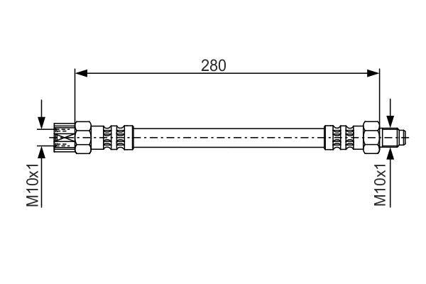 Bosch 1987476396 Brake Hose Rear 190 W201 86-93 W202 93-00 W124 93-95 W126 85-91 W140 91-98 R129 92-01 — Brake Hydraulics
