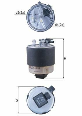 MAHLE KL440-44 Diesel Fuel Filter - Fits 11 Qashqai, Xtrail, Koleos 1.5 dCi — Fuel Delivery