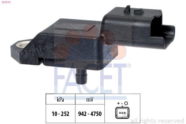 Facet 10.3113 Intake Manifold Pressure Sensor C1 C2 C3 II C3 Pluriel Nemo Bipper P107 P206 P207 P206 +
