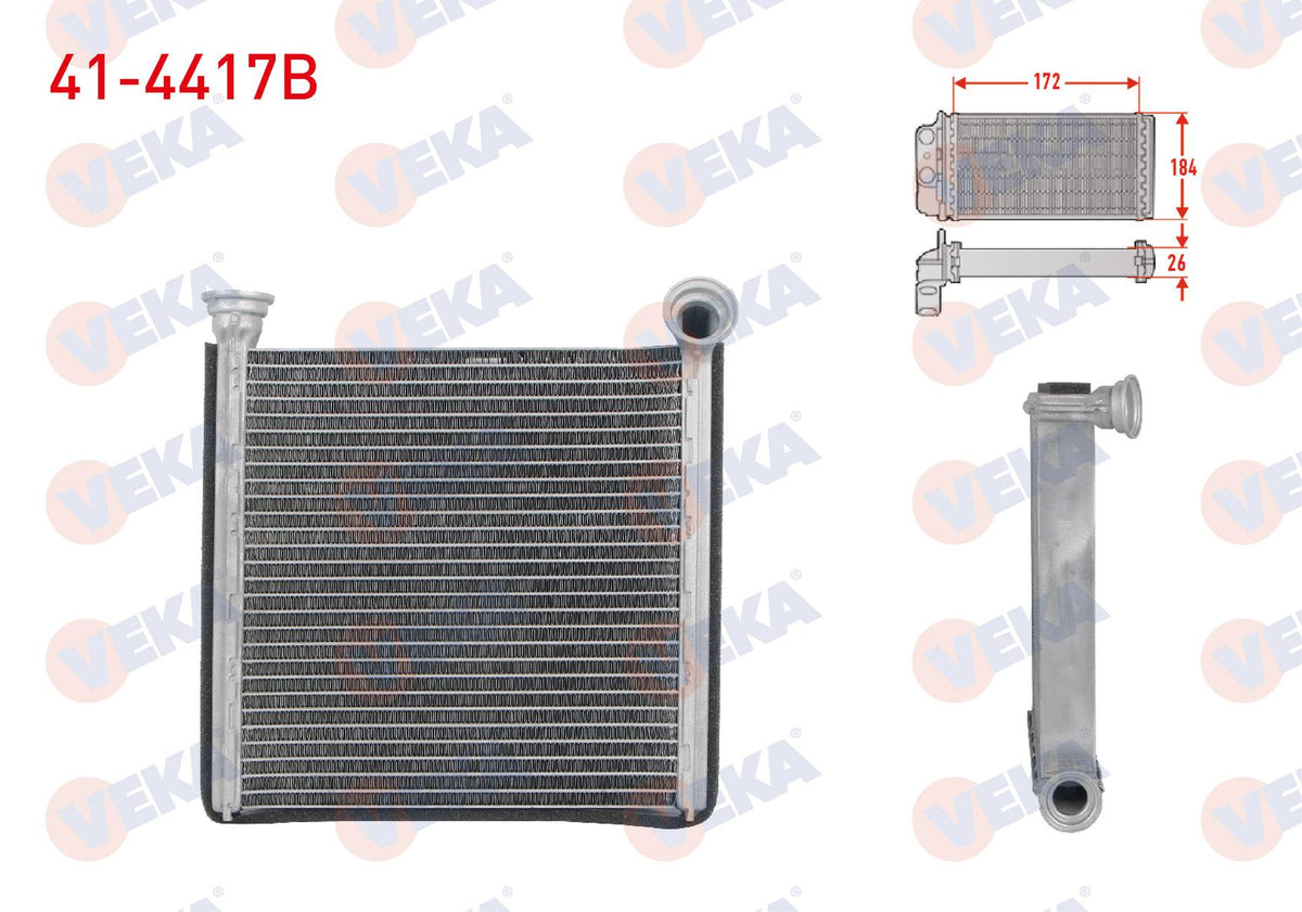 Veka 41-4417B Heater Core Brazing VW Golf VII 1.4 TSI-1.6 TDI 2012-/ Passat 1.6 TDI 2014-/ T-Roc 1.5 TSI 20 — Heater & Blower