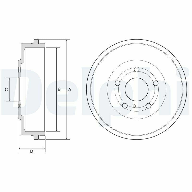 Delphi BF639 Rear Brake Drum for Ford Puma 2019 — Brake Rotors & Drums