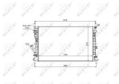 NRF 53743 Water Radiator Fiesta / Fusion 1.6 TDCi 05-08 — Radiators & Fans