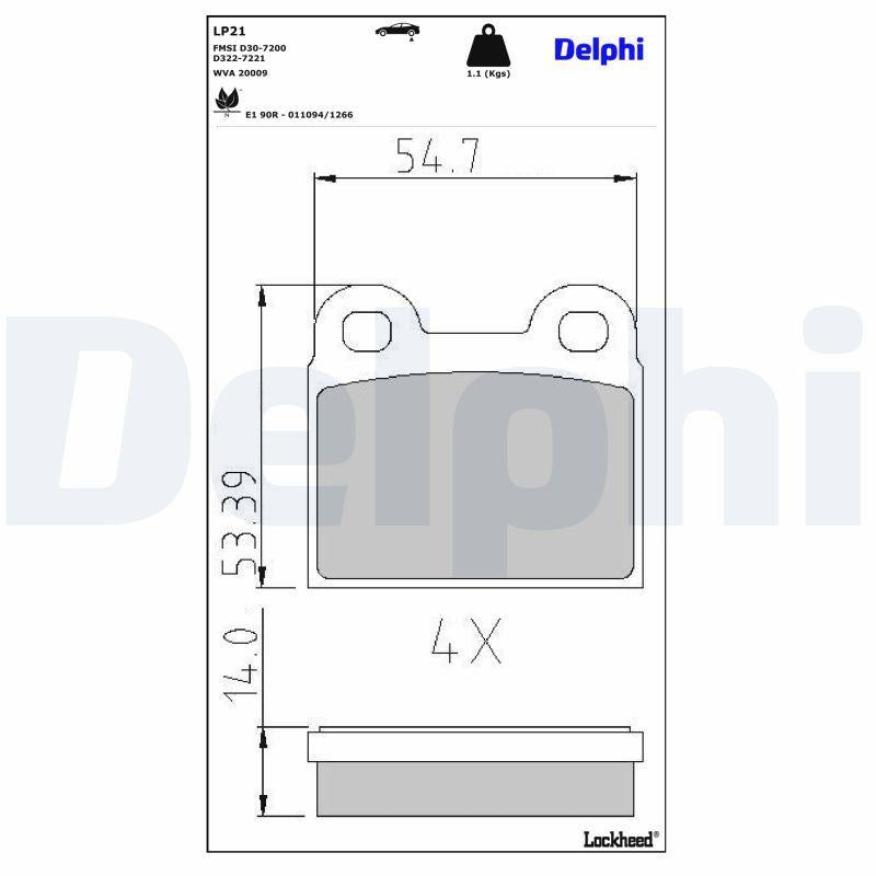 Delphi LP21 Brake Pad