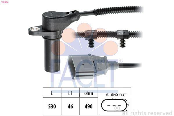 Facet 9.0504 Crankshaft Speed Sensor Transporter T5 Beetle Bora Golf IV Sharan A3 Alhambra Ibiza Leon Toledo Fabia O