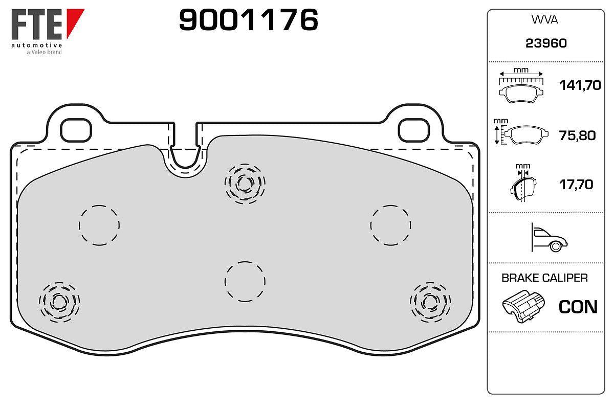 Fte 9001176 Front Brake Pad. W211-216-219-221. 2005-13 — Brake Pads