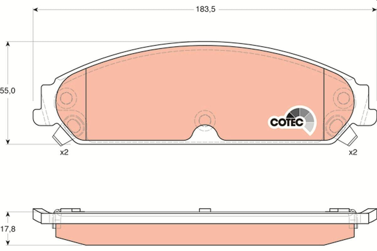 TRW GDB4134 Front Brake Pad Chrysler 300 C 2,7-3,0 Crd 04- — Brake Pads
