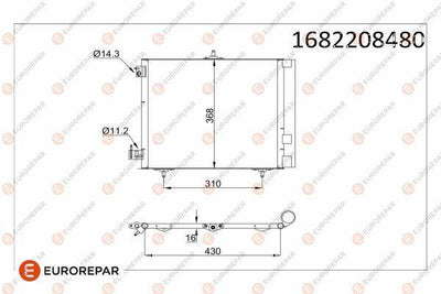 Eurorepar 1682208480 Erp A/C Condenser 2008 C2 C3 1.4 HDi 1.6 HDi — Condensers & Evaporators