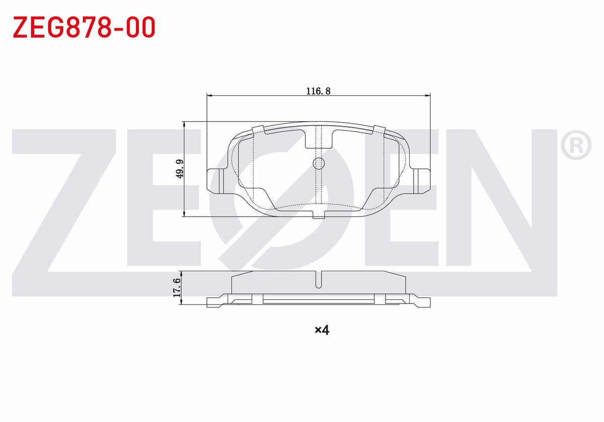 Zegen ZEG878-00 Brake Pad Rear Alfa Romeo 159 (939) 1.8 TBi 2006-2011 / 159 (939) 1.9 Jtdm 2006-2011 / 159 (939) — Brake Pads