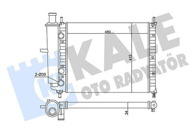 Kale 359140 Motor Water Radiator Fiat Bravo Brava Marea 1.6 16V 95<04 Ac (Mt) (Mechanical) (480X415x34) — Radiators & Fans