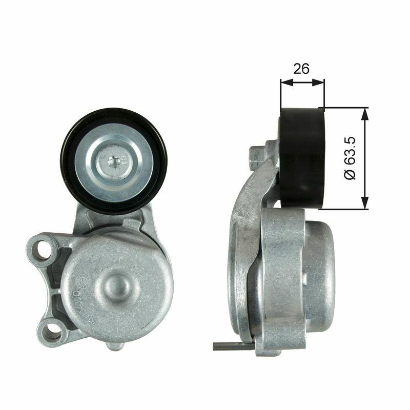 Gates V Belt Tensioner - Fits 11-Grand Cherokee 3.0 CRD 4x4 — Pulleys & Tensioners