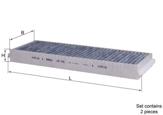 Mahle LAK239-S Cabin Air Filter Active Carbon Audi A6 2.4/2.8/3.0 04-11 A6 Allroad 2.7/3.0/4.2 06-11 R8 4.2/5.2