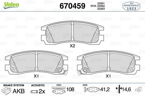 Valeo 670459 Brake Pad Rear Opel Sintra Cadillac Sevılle Buick Regal — Brake Pads