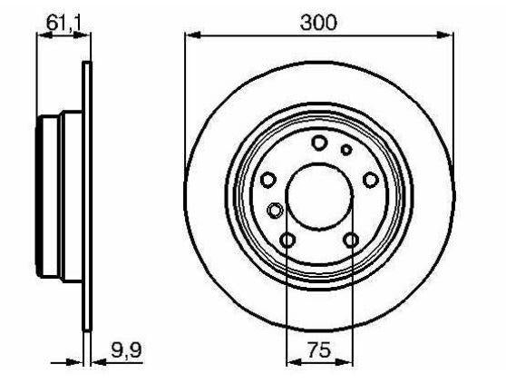 MGA 50524 Brake Disc Rear Straight (BMW: E34) | Set of 2