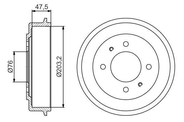 BOSCH Brake Drum Assembly - Elantra 01-07 1.6 1.8 — Brake Rotors & Drums