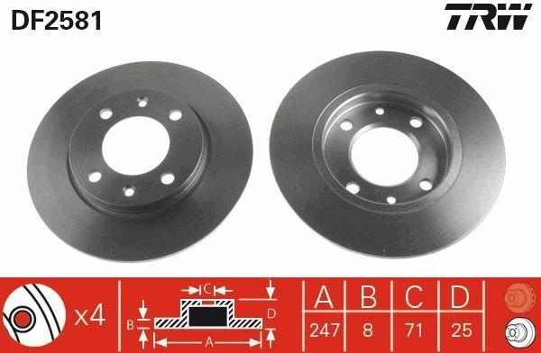 TRW DF2581 Brake Disc Rear 106 II — Brake Rotors & Drums