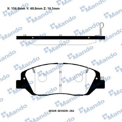 Mando RMPH65 Brake Pad Front 06-Santa Fe 2.2Crdi 10-Sorento 2.0-2.2Crdi — Brake Pads