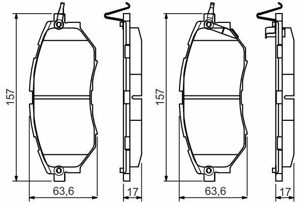 BOSCH 0986495156 Brake Pads for Subaru Forester, Legacy, Outback - Low-Metallic Material