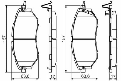 Bosch 0986495156 Brake Pads Compatible with Subaru Forester, Subaru Legacy