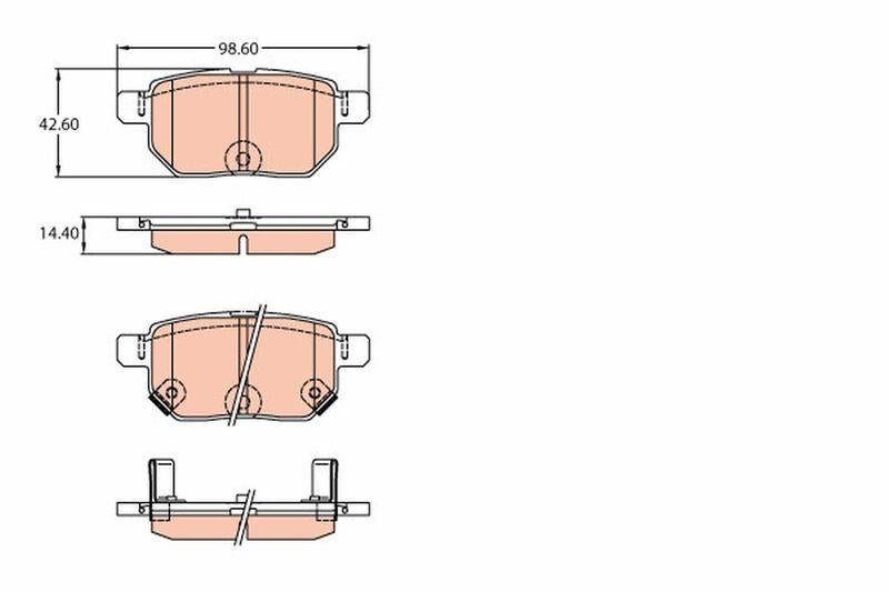 TRW GDB3454 Brake Pad Rear Corolla Sedan E21 19-1.6/1.8 VVTi / Prius W3 09-1.8 Plug-In Hybrid / W5 15-1.8 Hybrid — Brake Pads