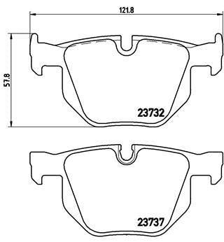 MGA 56224 Brake Pad BMW E60-E61-E63 Rear 520 / 525 / 530 — Brake Pads